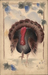 Thanksgiving Turkey in Relief Airbrushed Postcard Postcard