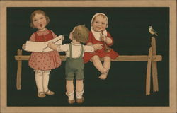 Children Playing and Singing Postcard