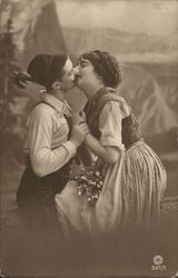 Young Couple Kissing Couples Postcard Postcard