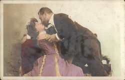 Man Kissing Woman Couples Postcard Postcard