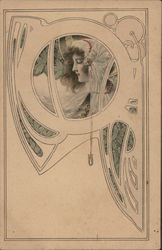 Art Nouveau Girl Postcard