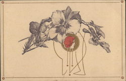 Woman's head with Flowers Postcard