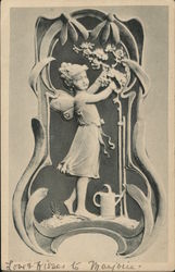 Fairy Lady Engraving Postcard