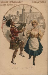 Danse Nationales Danse Ecossaise Angleterre Postcard