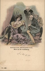 Men Ogling Courtesan Postcard