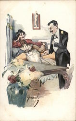 Man Paying For Prostitute Artist Signed Postcard Postcard