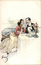 Couple Enjoying Champagne Postcard