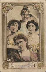 Four Beautiful Ladies - Actresses? Women Postcard Postcard