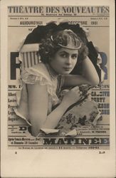 Theatre des Nouveautes Actresses Postcard Postcard