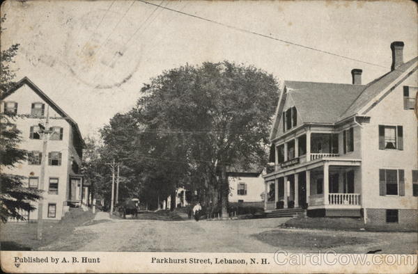 Parkhurst Street Lebanon, NH Postcard