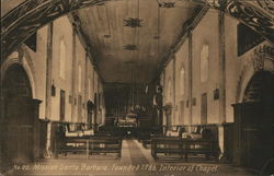 Mission Santa Barbara - Interior of Chapel Postcard