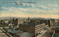 View of Business District from Owyhee Roof Garden Postcard