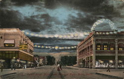 Eighth Street, North from Idaho at Night Boise, ID Postcard Postcard Postcard