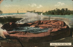 Syrian Oil Tank after Fire Postcard