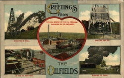 Greetings from the Oilfields Oil Wells Postcard Postcard Postcard