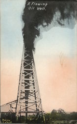 A Flowing Oil Well Postcard