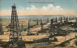 Scene in California Oil Fields Postcard