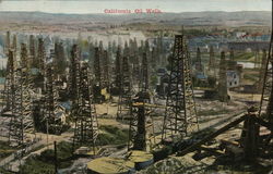 California Oil Wells Postcard