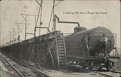 Loading Oil, Kern River Oil Field Bakersfield, CA Postcard Postcard Postcard