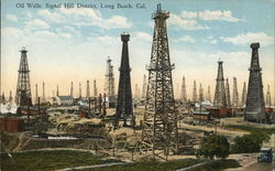 Oil Wells, Signal Hill District Long Beach, CA Postcard Postcard Postcard