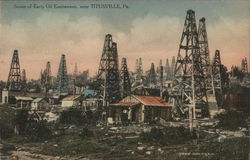 Scene of Early Oil Excitement Near Titusville Pennsylvania Postcard Postcard Postcard