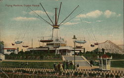 Flying Machine, Crystal Palace Amusement Parks Postcard Postcard Postcard