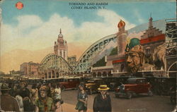 Tornado and Harem Coney Island, NY Postcard Postcard Postcard