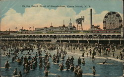 On the Beach Front of Steeplechase Coney Island, NY Postcard Postcard Postcard