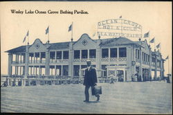 Wesley Lake Ocean Grove Bathing Pavilion New Jersey Postcard Postcard Postcard