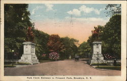 Park Circle Entrance to Prospect Park Postcard