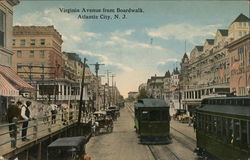 Virginia Avenue from Boardwalk Atlantic City, NJ Postcard Postcard Postcard