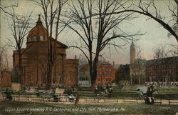 Logan Square Showing R.C. Cathedral and City Hall Postcard