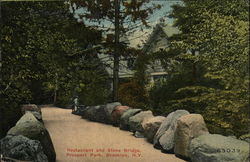 Restaurant and Stone Bridge, Prospect Park Brooklyn, NY Postcard Postcard Postcard