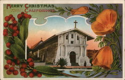 Merry Christmas from California - Mission Dolores San Francisco, CA Postcard Postcard Postcard