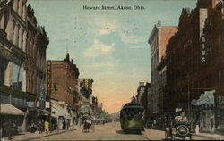 Howard Street Akron, OH Postcard Postcard Postcard