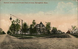 Sumner Avenue and Forest Park Avenue Springfield, MA Postcard Postcard Postcard