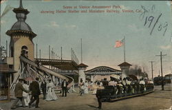 Scene at Venice Amusement Park California Postcard Postcard Postcard