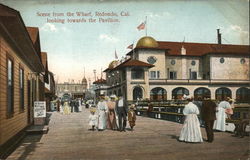 Scene from the Wharf looking towards the Pavilion Redondo Beach, CA Postcard Postcard Postcard