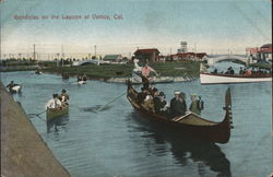 Gondolas on the Lagoon Venice, CA Postcard Postcard Postcard