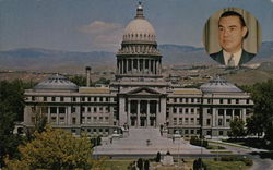 Governor Robert E. Smylie and State Capitol Boise, ID Postcard Postcard Postcard