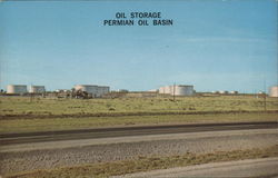 Oil Storage Permian Oil Basen Oil Wells Postcard Postcard Postcard