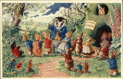 The Tug O War Dressed Animals Postcard Postcard Postcard