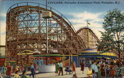 Cyclone, Palisades Amusement Park Postcard