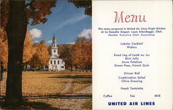 United Menu / Fall in New England Postcard