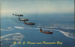 N.A.S. Planes over Pensacola Bay Florida Postcard Postcard Postcard