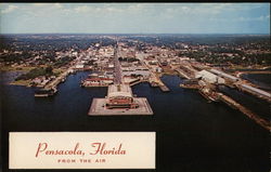 VIew over Docks and Town Postcard