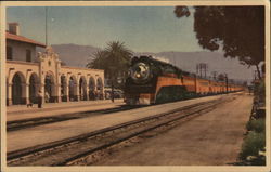 Southern Pacific "Noon Daylight" at Santa Barbara, California Postcard Postcard Postcard