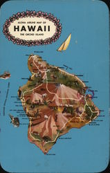 Aloha Airline map of Hawaii The Orchid Island Postcard Postcard Postcard