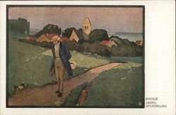 Abend - Spaziergang Art Postcard Postcard