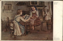 Reading to a child Children Postcard Postcard